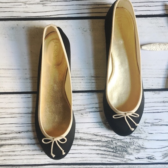 J.Crew • SATIN BALLET FLATS BLACK W CONTRAST TRIM - Picture 4 of 5
